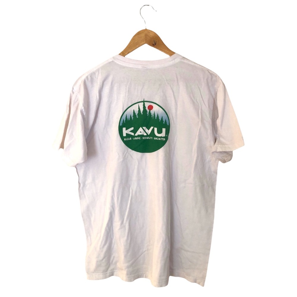 KAVU Unisex White Logo T Shirt - Size Large
